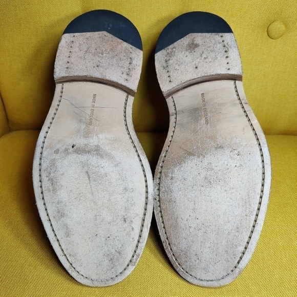 END. X TRICKER'S RICHARD GOLOSH BROGUE Chocolate Repello Suede LIMITED Men's 7.5 - Picture 11 of 13